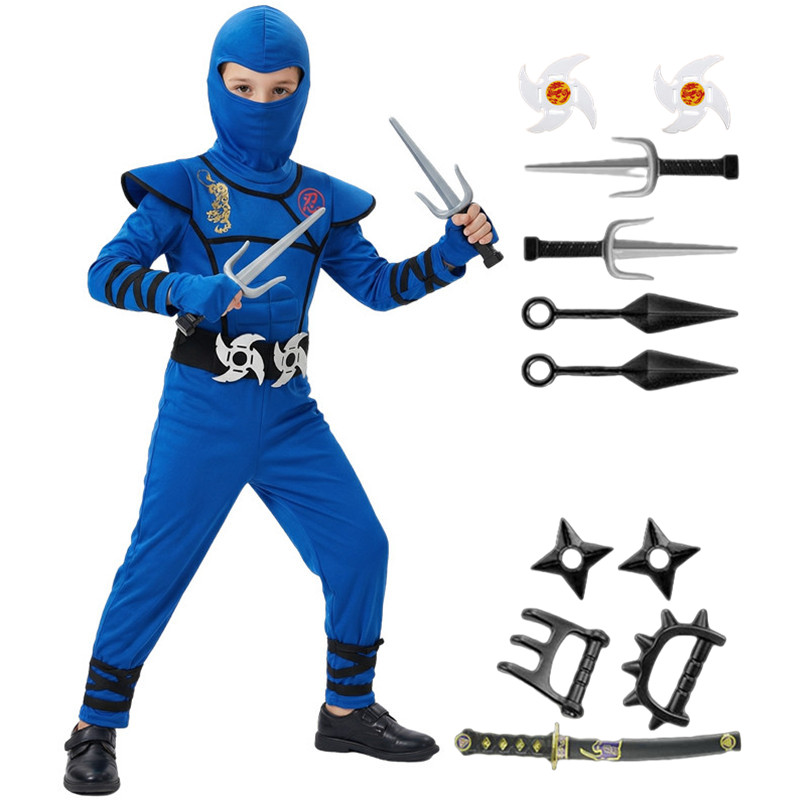 Party Games Children - Black and Blue Ninja Costume for