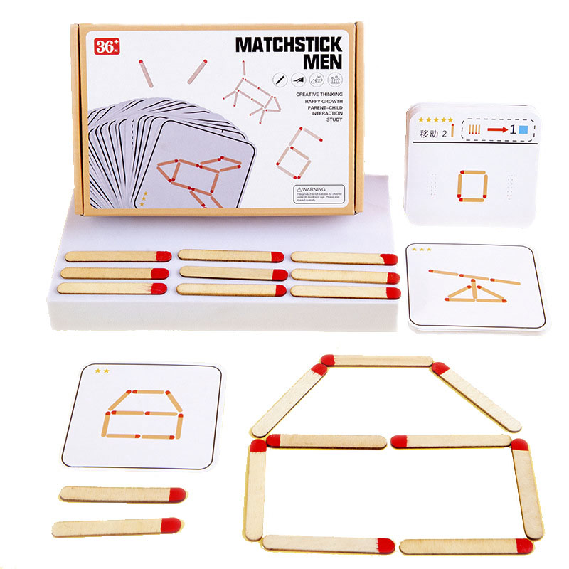 Party Games Kids Indoor - Montessori Matches Puzzles Game Wooden Toys