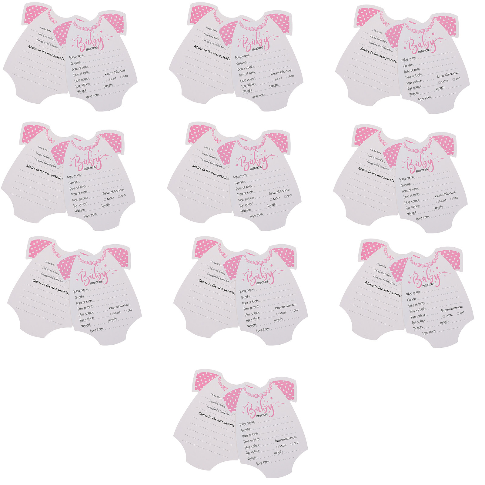 Party Games Meaning - 20Pcs Meaningful Baby Prediction Advice Cards