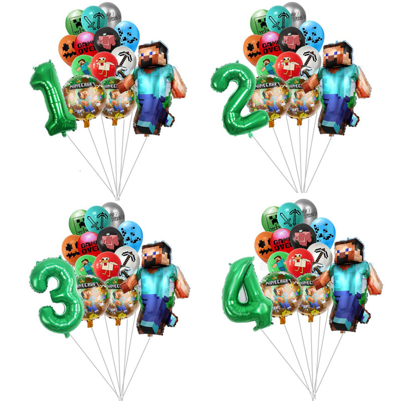 Party Games Minecraft - 14pcs for Minecrafte Pixel Balloon Anime