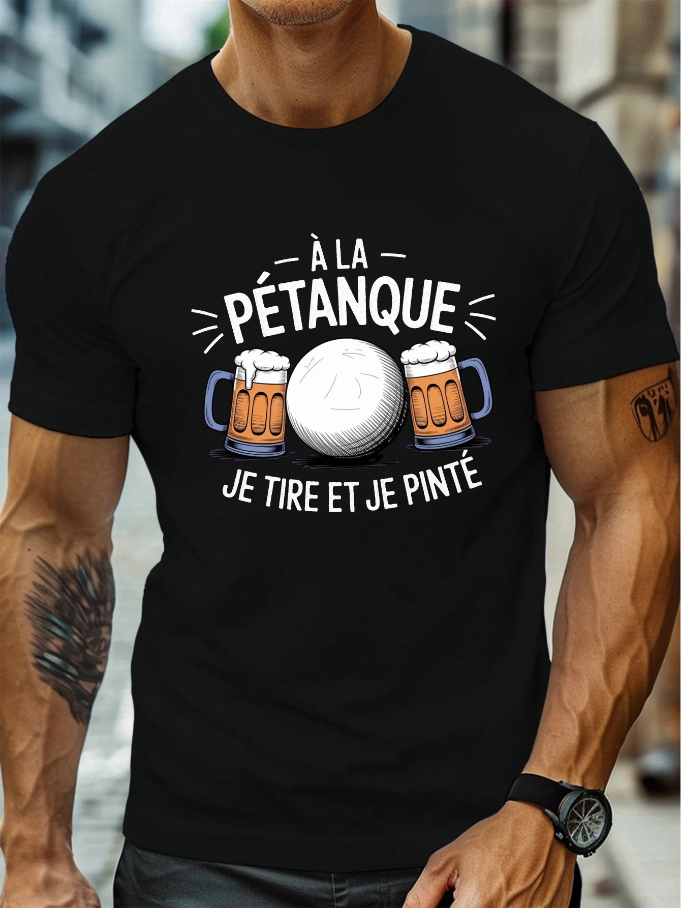 Fashion Men's Pétanque Beer Fu - Party Games Quotes Short recension och pris