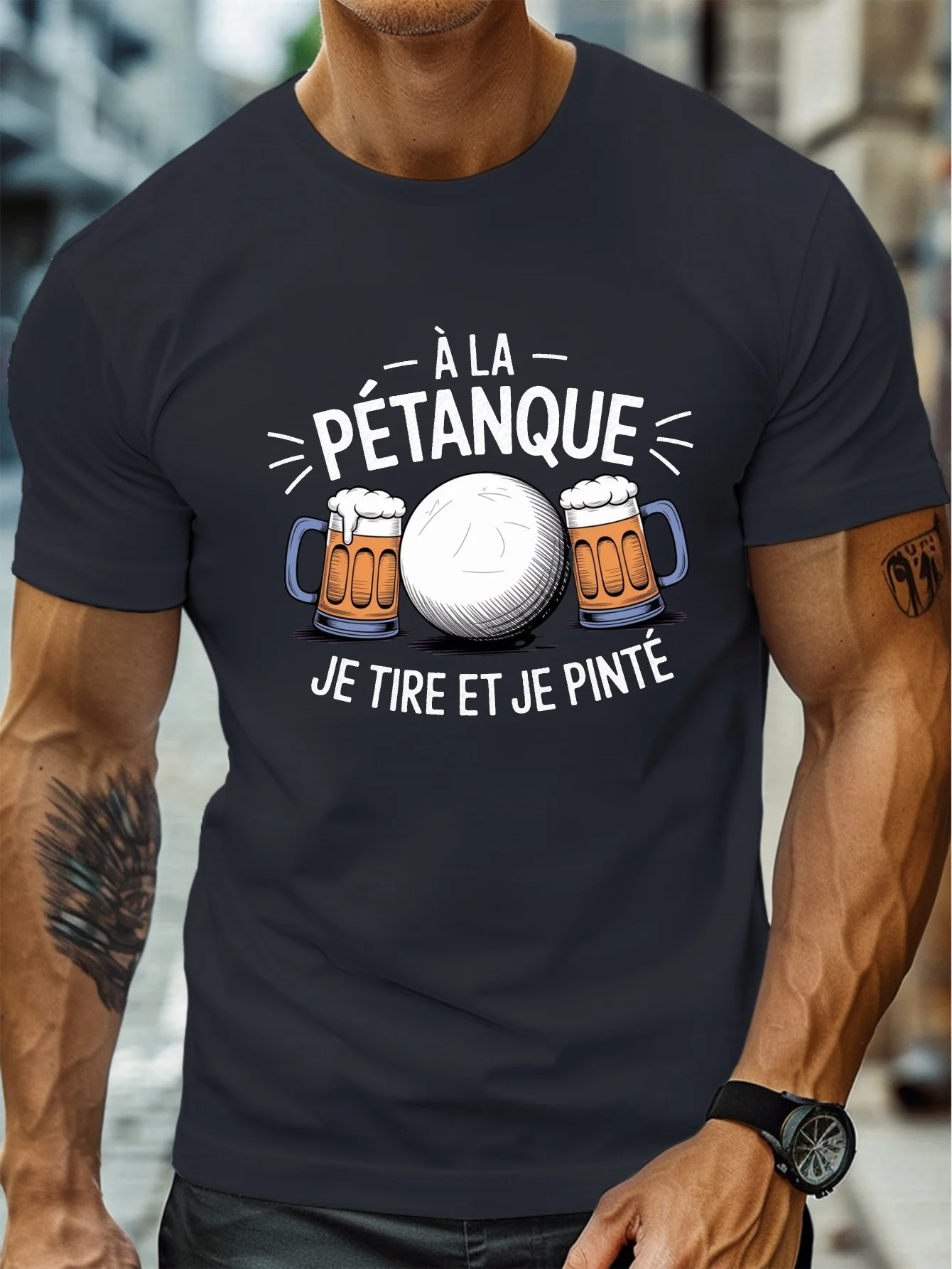 Fashion Men's Pétanque Beer Fu - Party Games Quotes Short recension och pris
