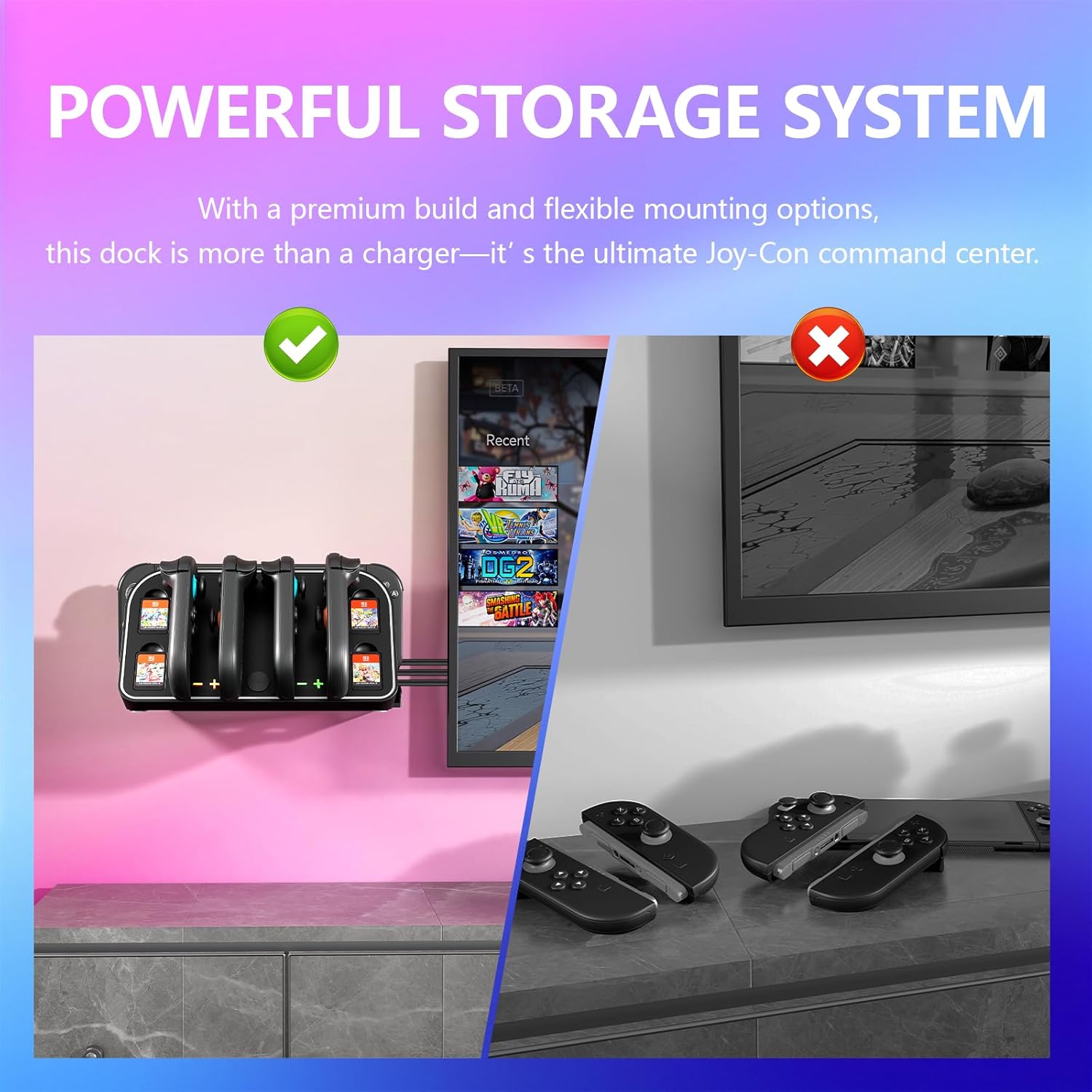 Wall Mount Charging Dock for N - Party Games Nintendo recension och pris