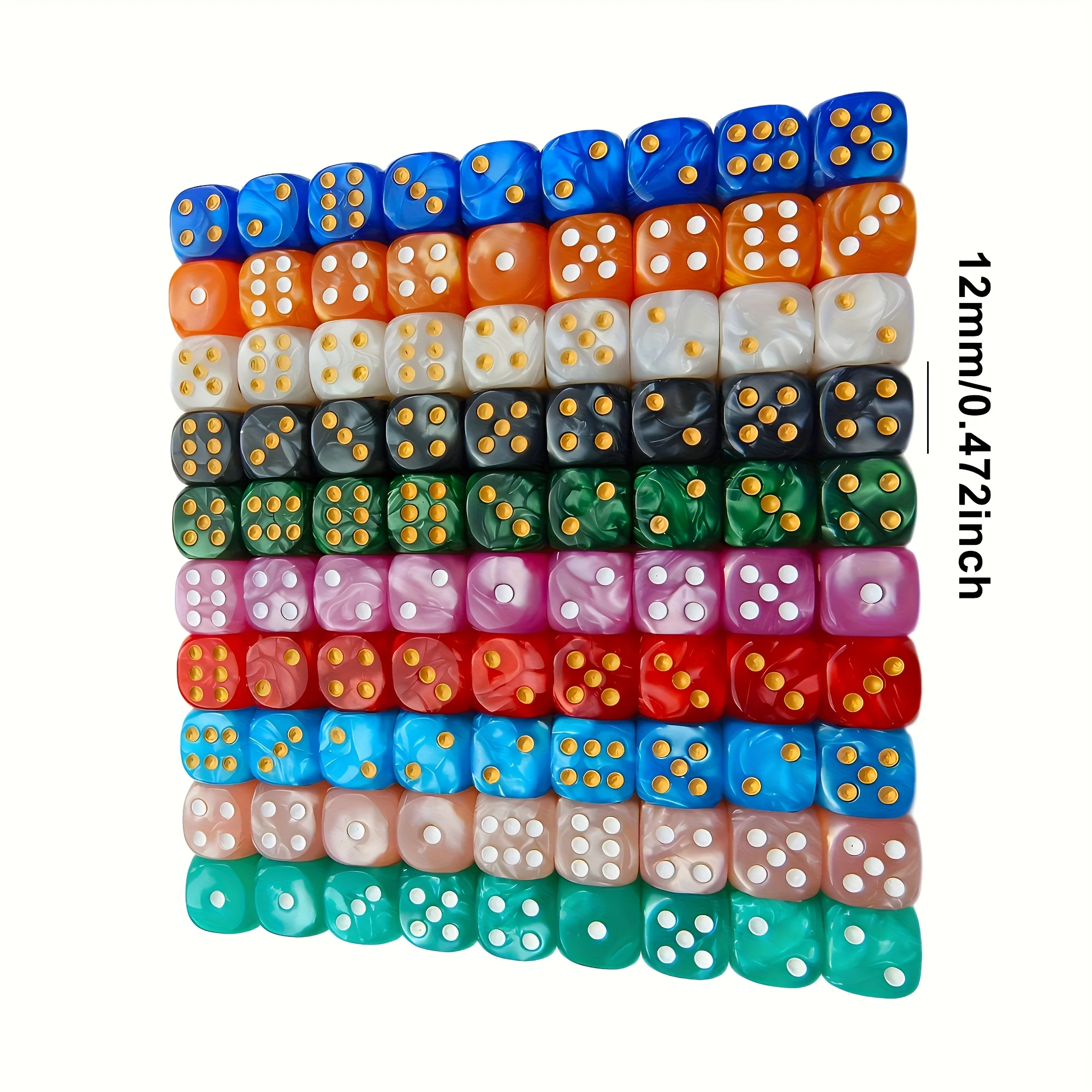 10Pcs 12mm Pearl Swirl D6 Dice - Party Games Console recension och pris
