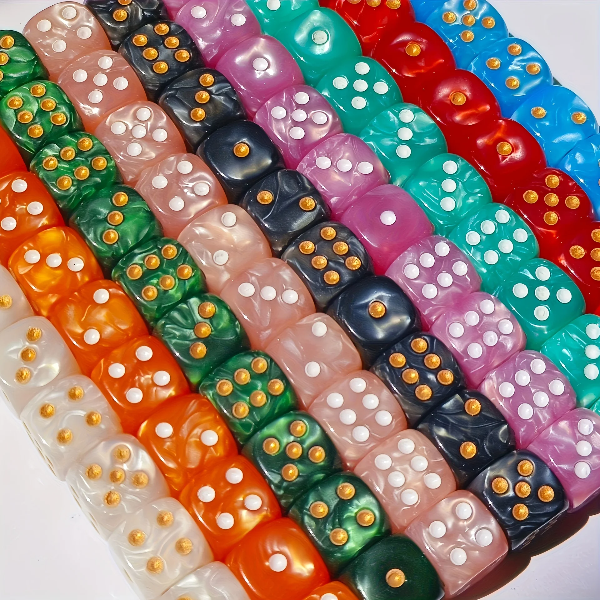 10Pcs 12mm Pearl Swirl D6 Dice - Party Games Console recension och pris
