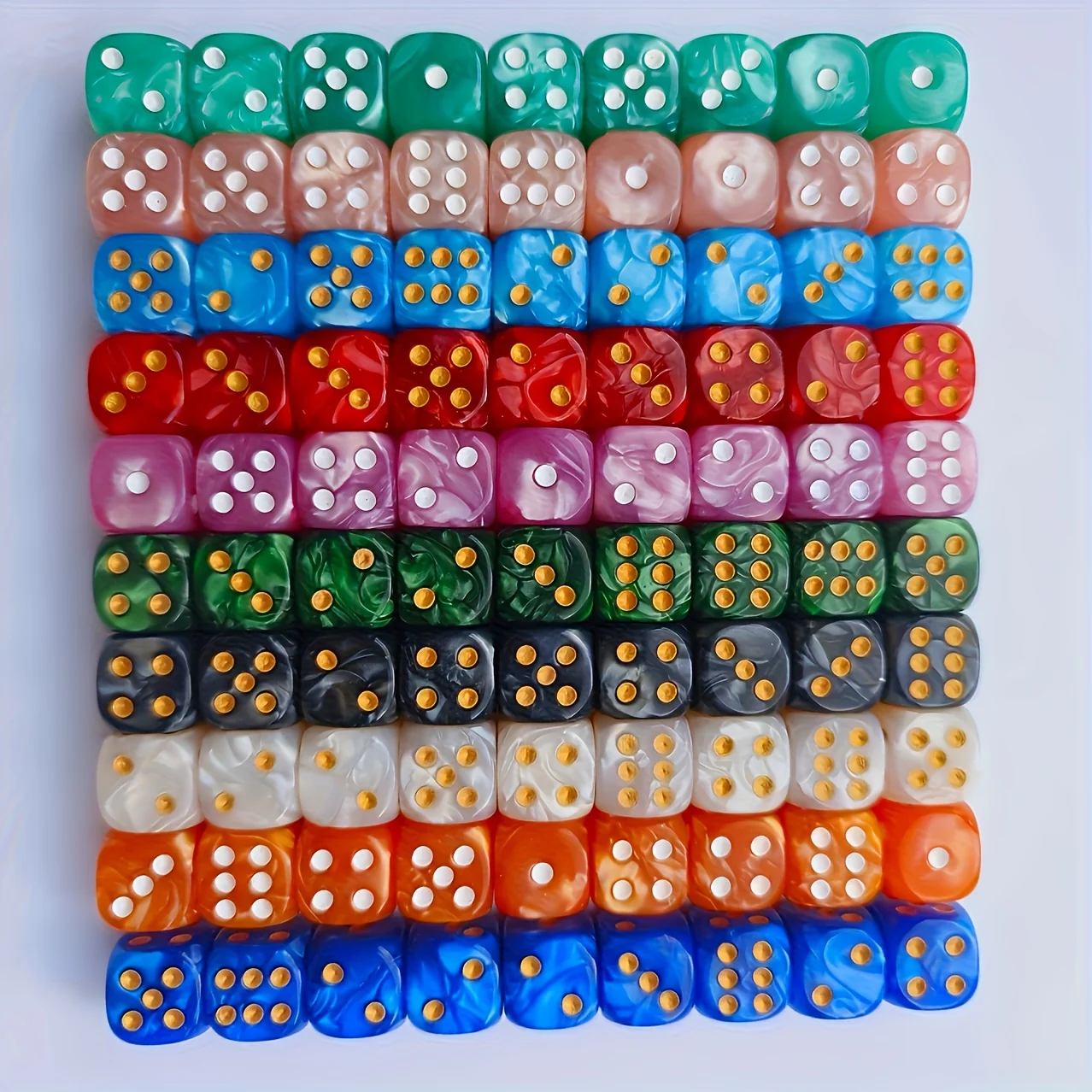10Pcs 12mm Pearl Swirl D6 Dice - Party Games Console recension och pris