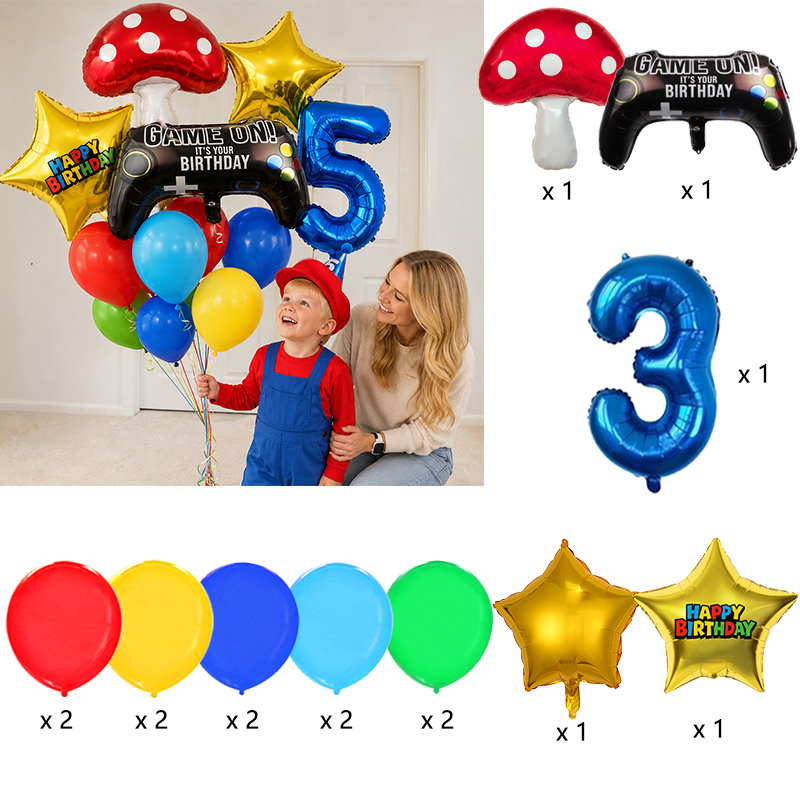 Superbors Game Theme Balloon S - Party Games Mario recension och pris